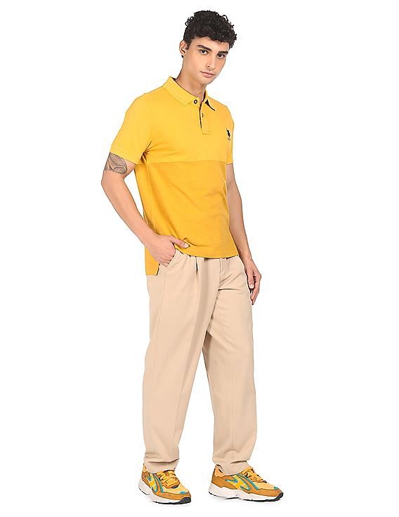U.S. Polo Assn. Denim Co. Ribbed Collar Tonal Panel Polo Shirt