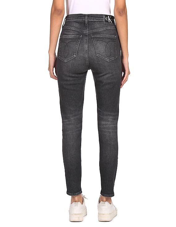 Buy Calvin Klein Women Black Skinny Fit High Rise Jeans