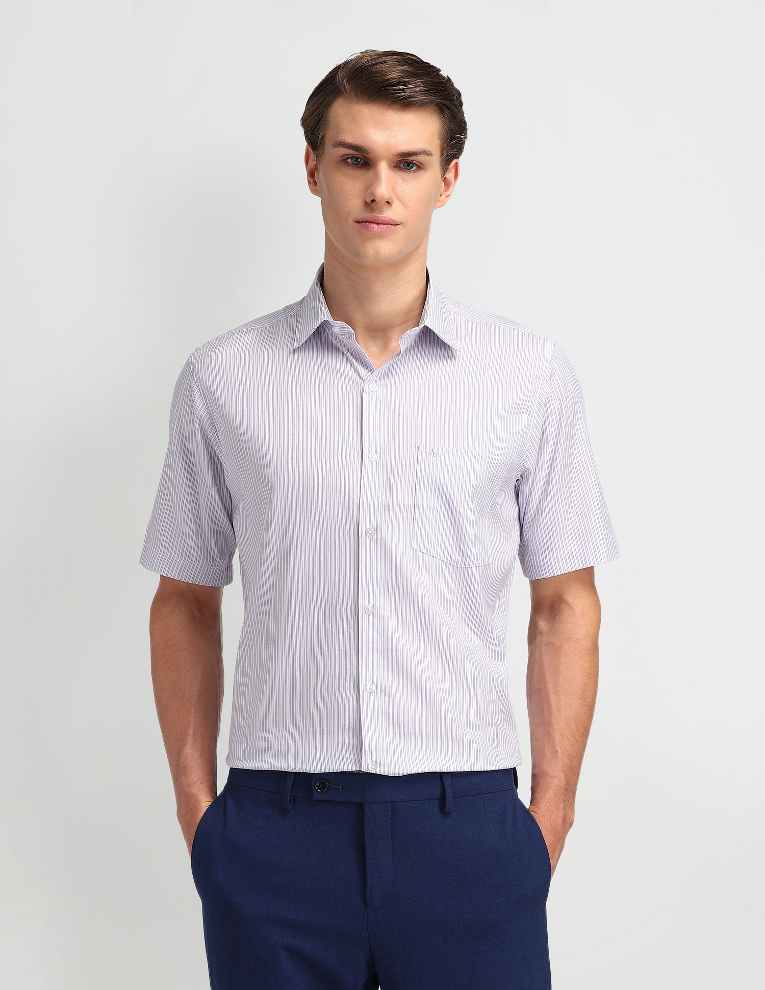 Arrow Liberty Classic Fit Pinstriped Shirt