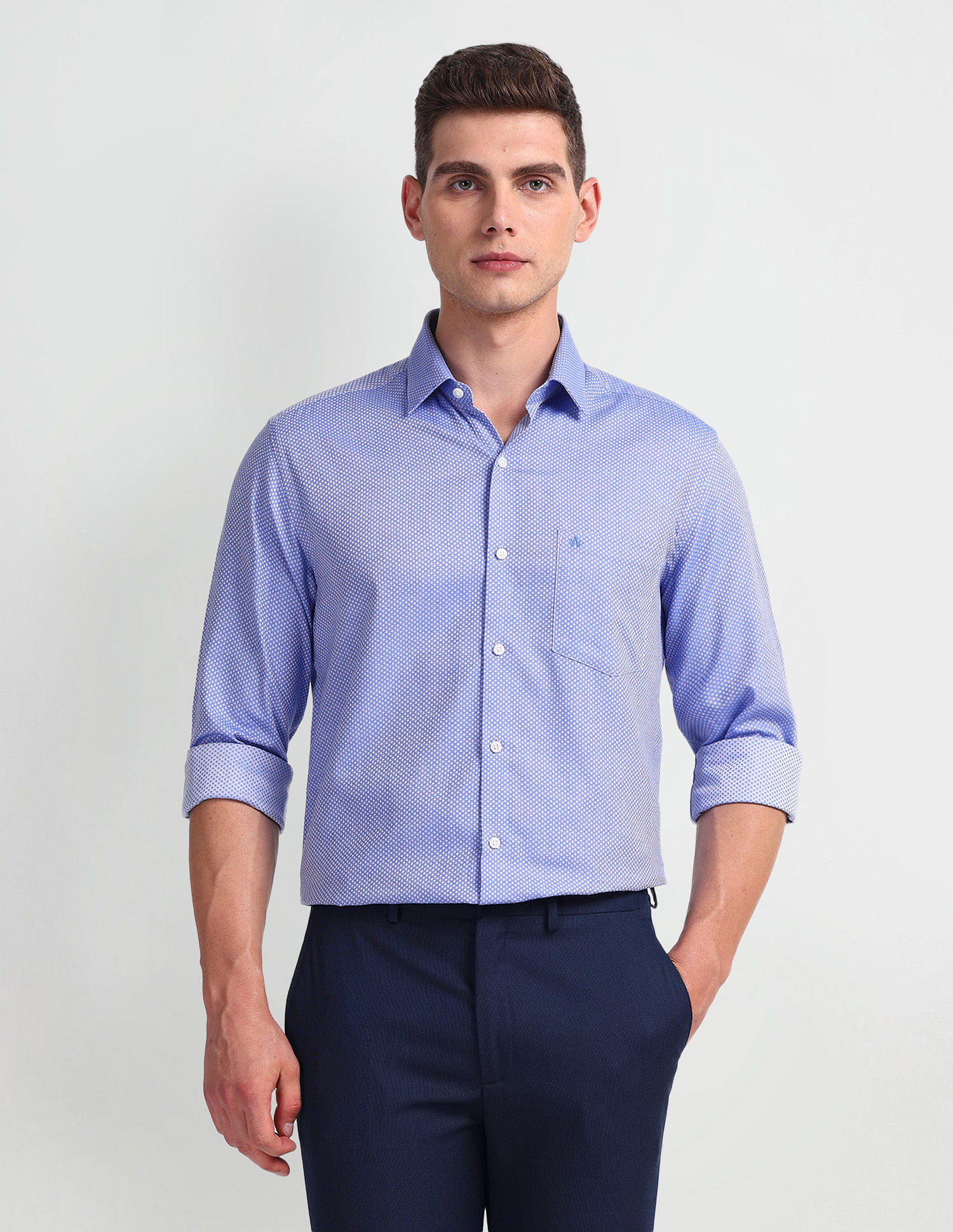 Arrow Self Design Slim Fit Shirt