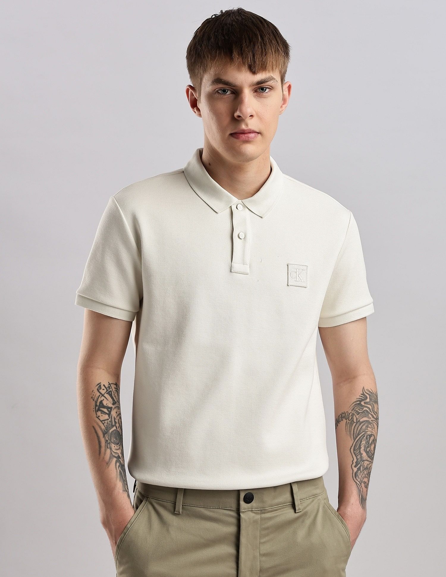 Calvin Klein Jeans Logo Regular Fit Cotton Polo Shirt
