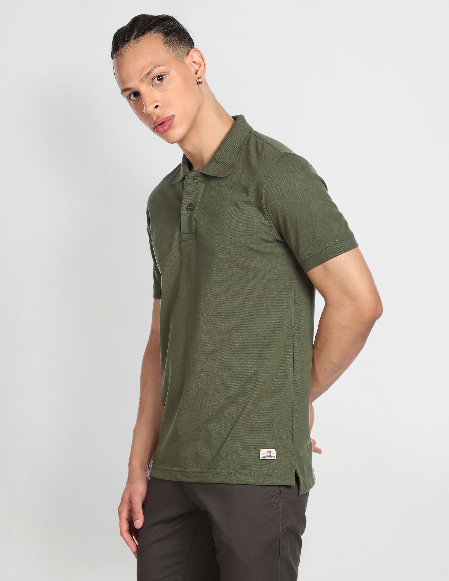 Flying Machine Solid Pique Polo Shirt