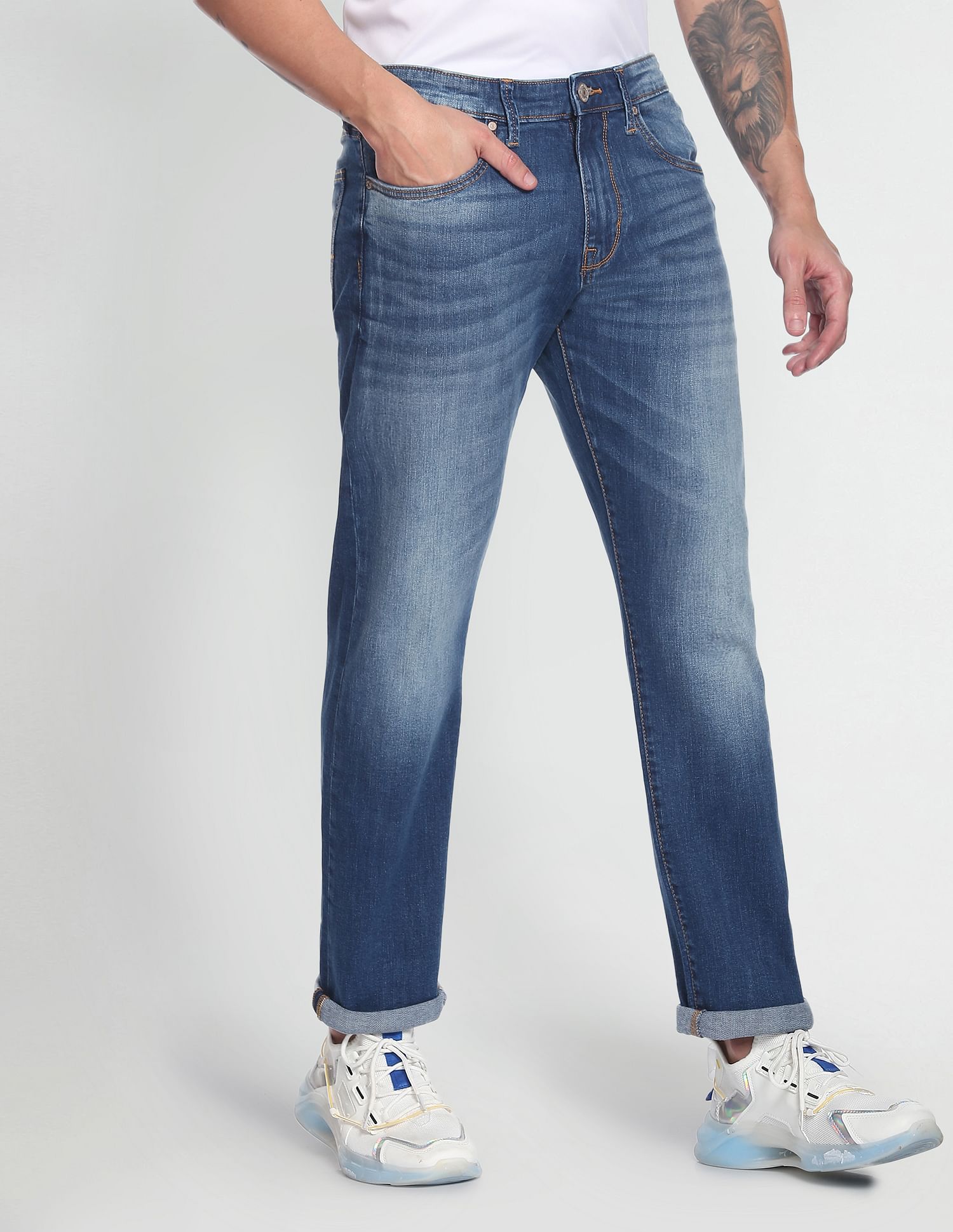 Flying Machine F-Jango Straight Fit Washed Classic Vintage Jeans