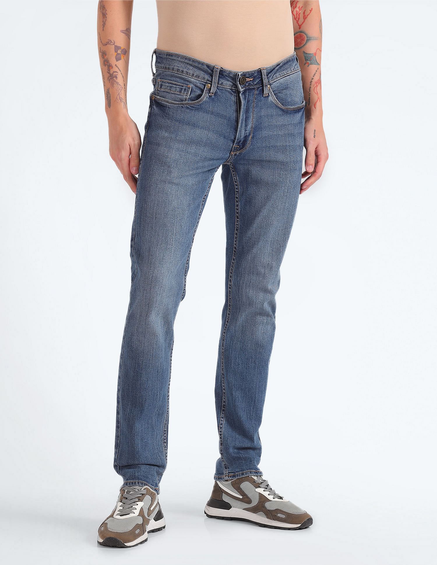 Flying Machine Jackson Skinny Fit Stone Washed Jeans