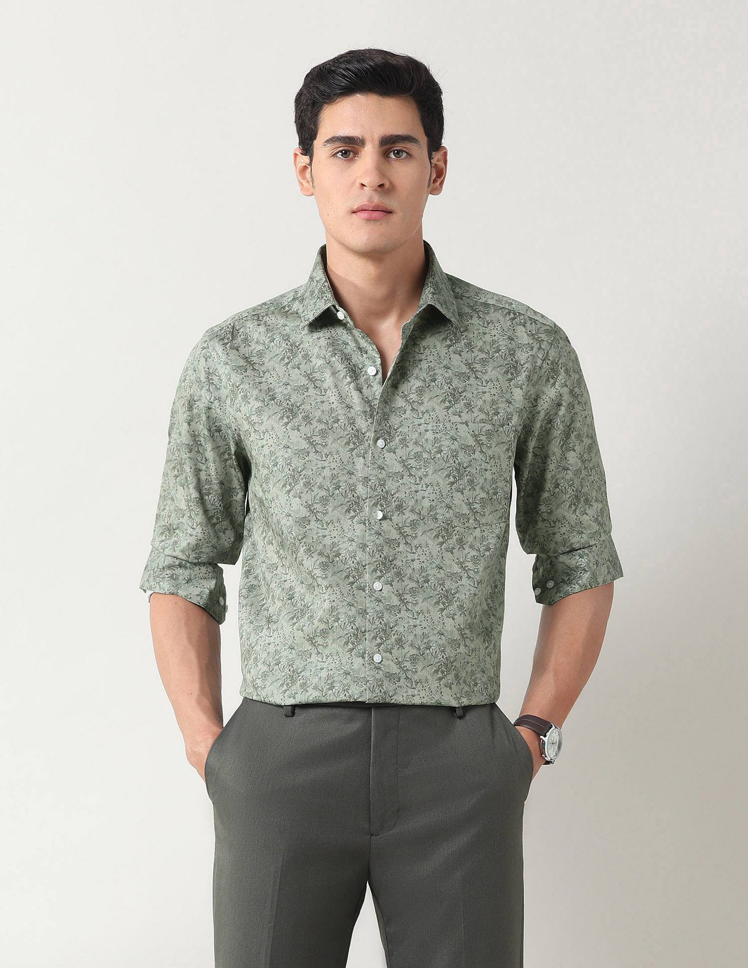 Arrow Manhattan Slim Fit Satin Shirt