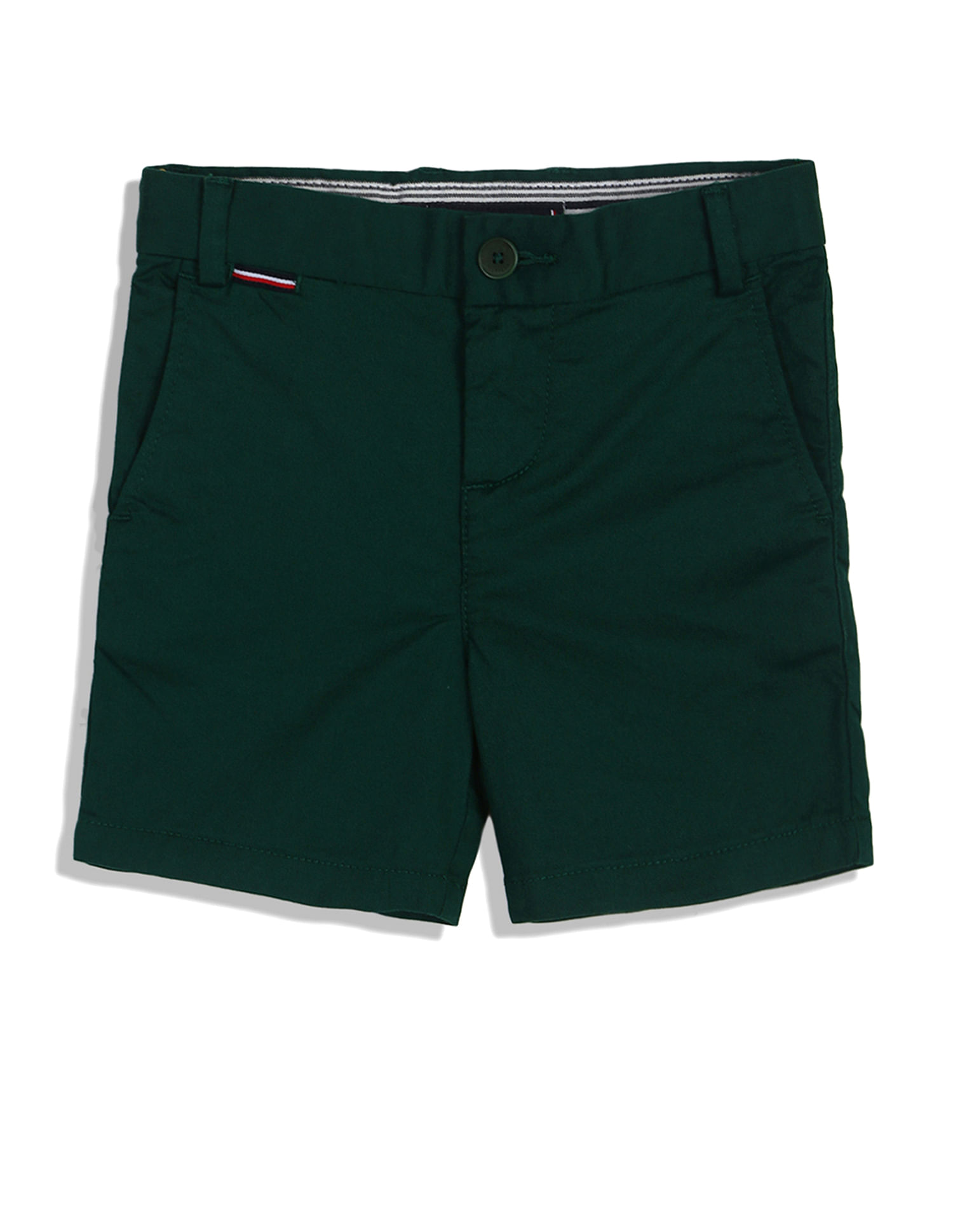 Tommy Hilfiger Kids Mid Rise Solid Chino Shorts