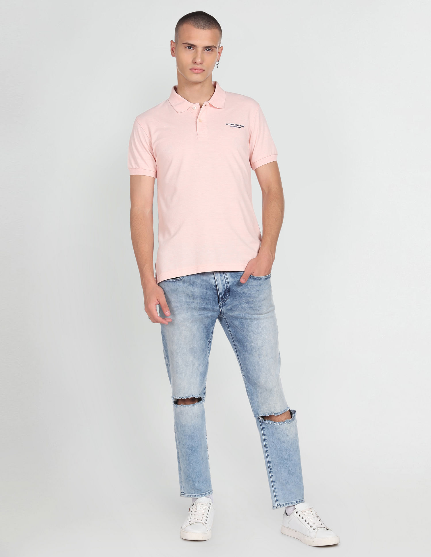 Flying Machine Solid Pique Polo Shirt