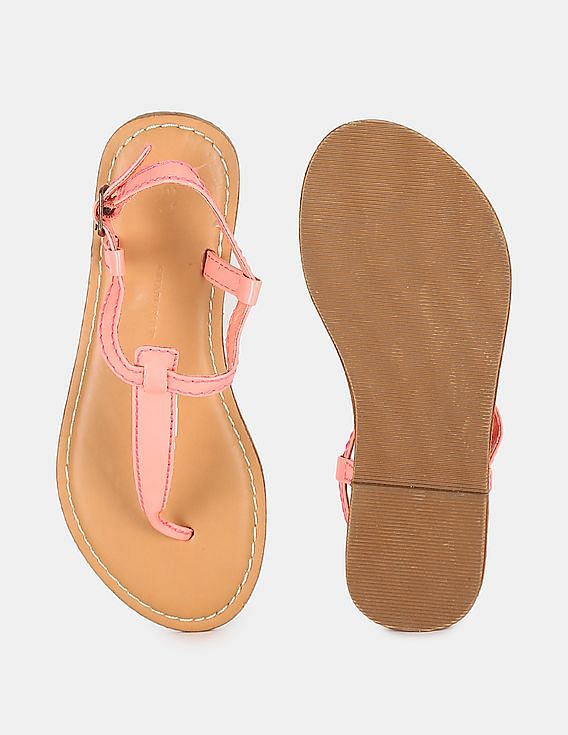 Buy GAP Girls Neon Coral T Strap Sandals NNNOW