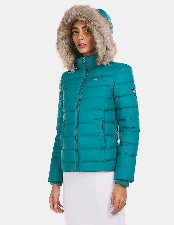 teal quilted jacket