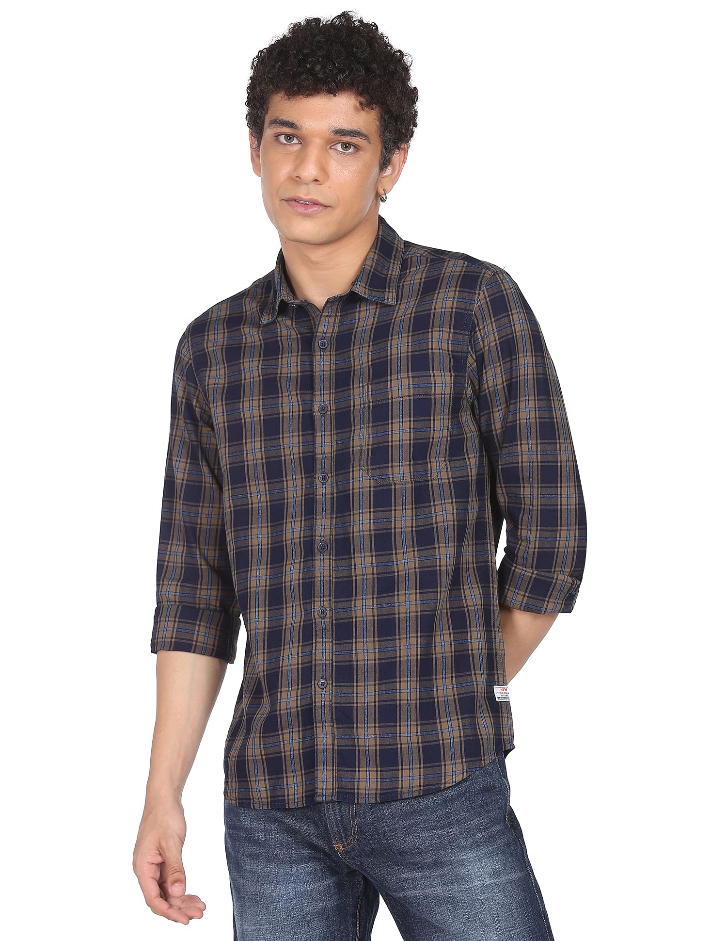 Flying Machine Tartan Check Pure Cotton Shirt