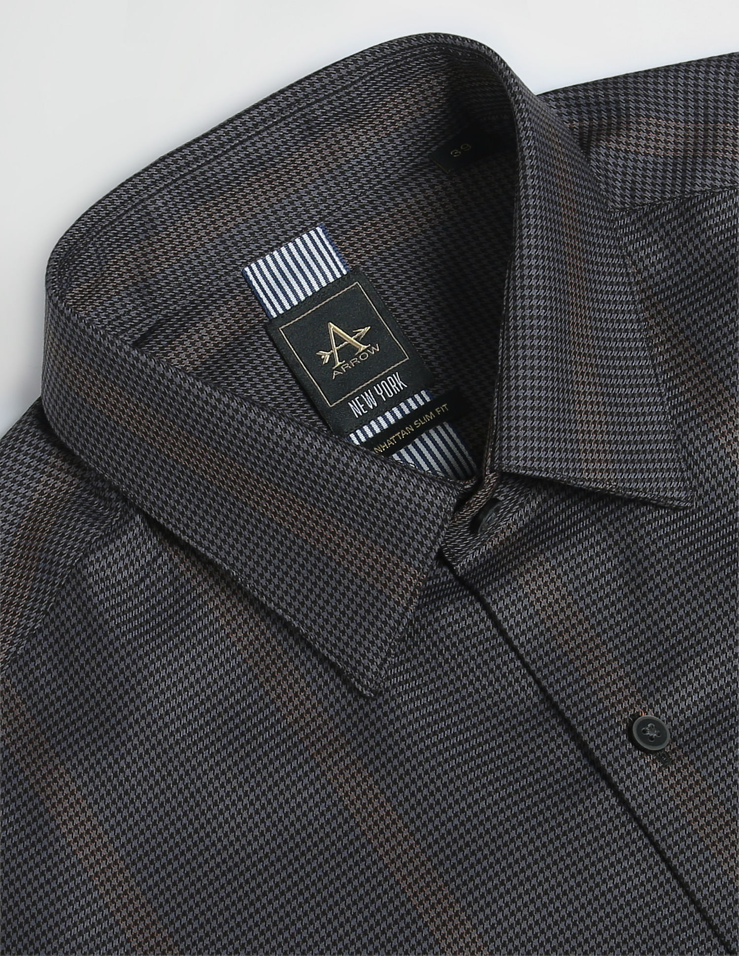 Arrow Newyork Manhattan Slim Fit Houndstooth Shirt