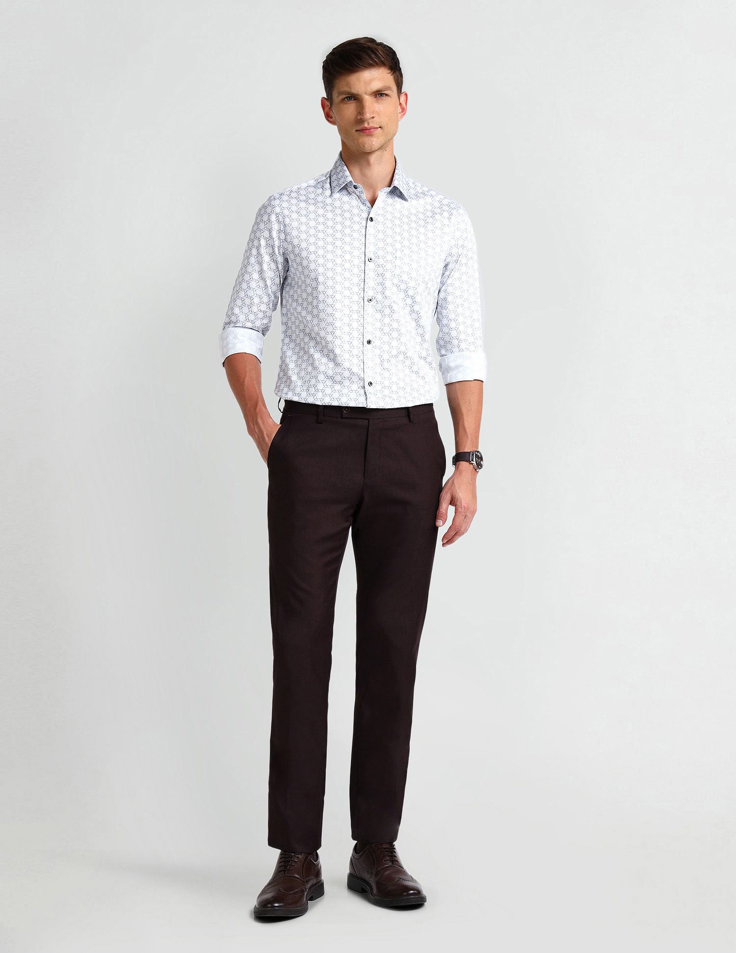 Arrow Manhattan Slim All-Over Printed Shirt