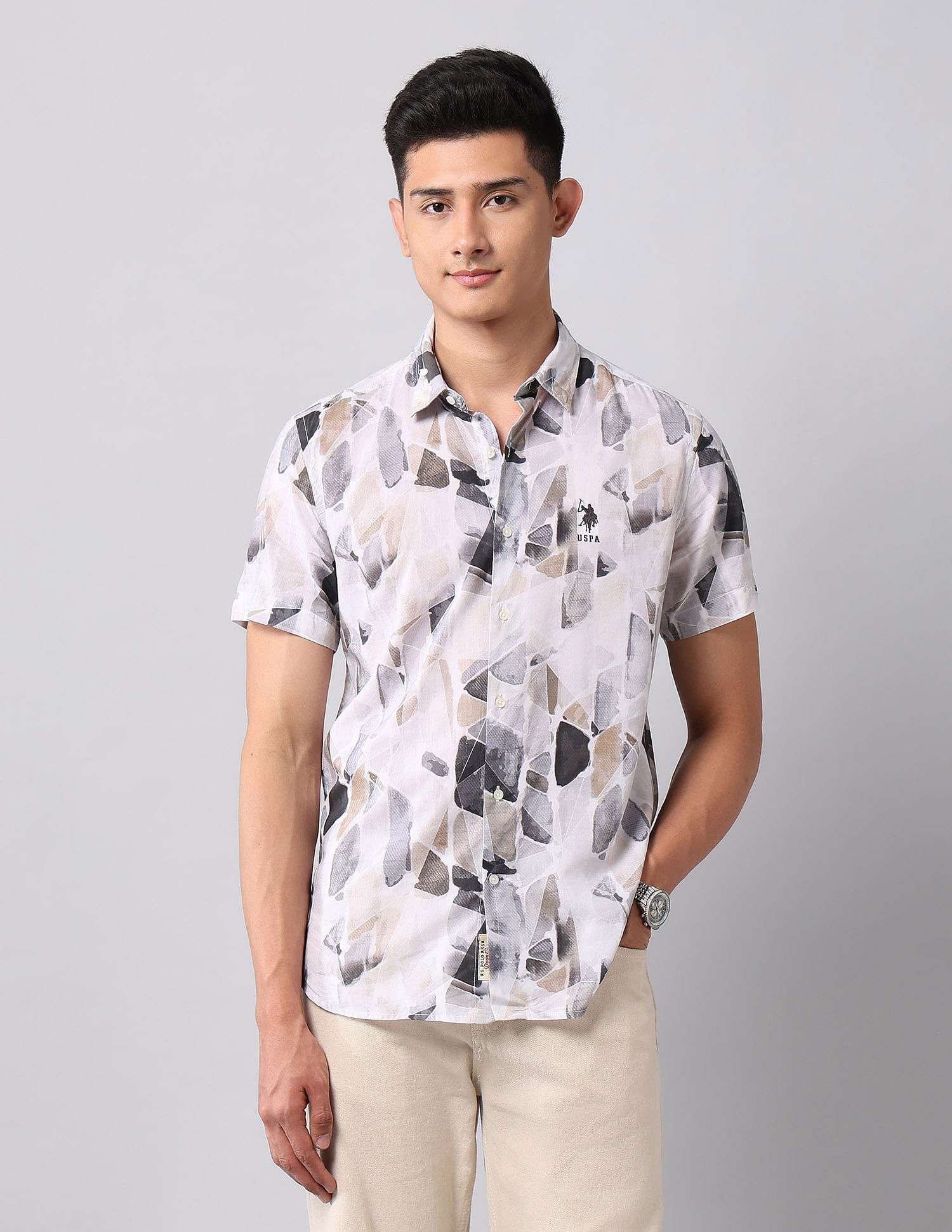 U.S. Polo Assn. Denim Co. Abstract Printed Regular Fit Shirt