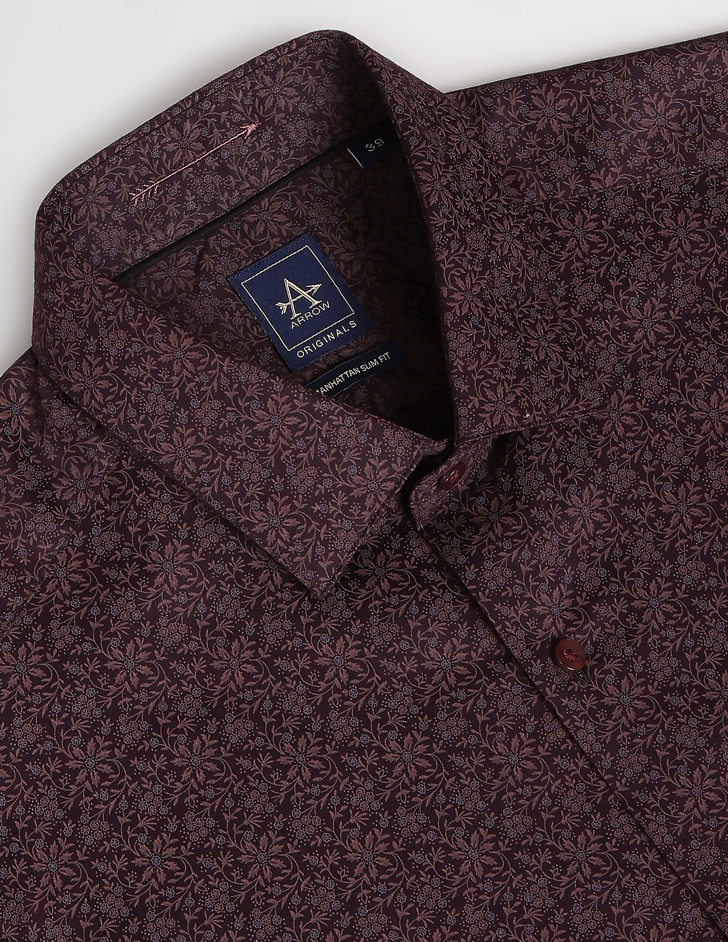 Arrow Floral Print Cotton Twill Shirt