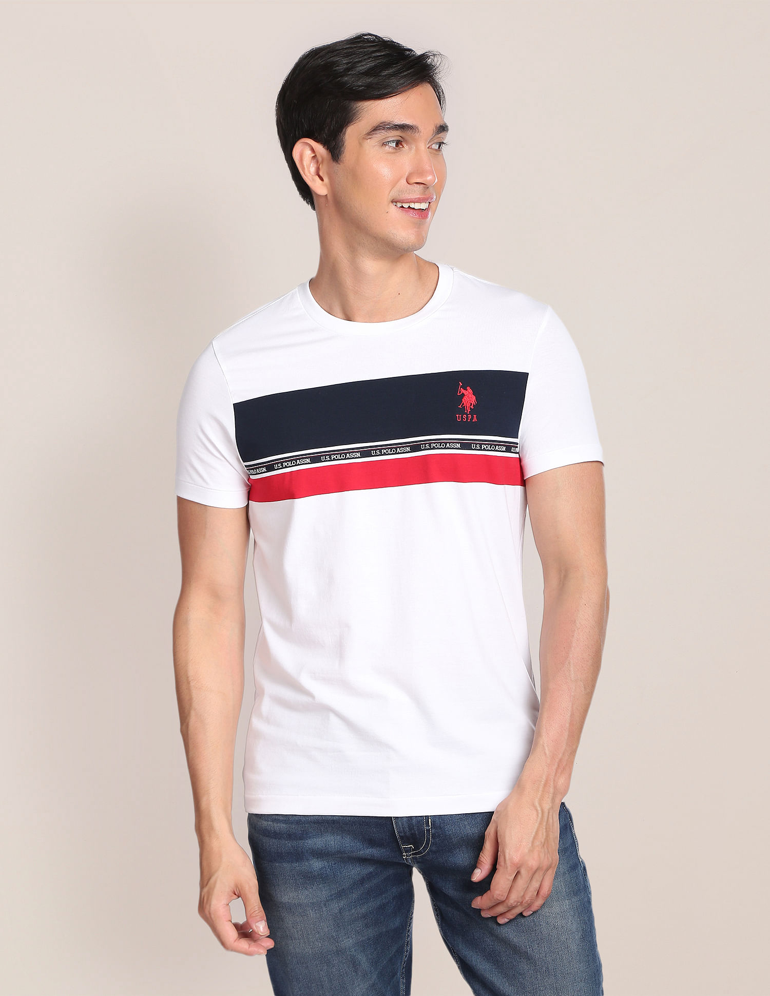 U.S. Polo Assn. Horizontal Stripe Crew Neck T-Shirt