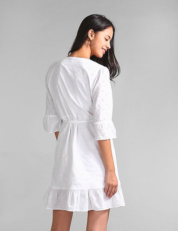 GET SPOTTED SHOP STOCKS Jenny Eyelet 3: Leni Premium Eyelet Wrap Dress