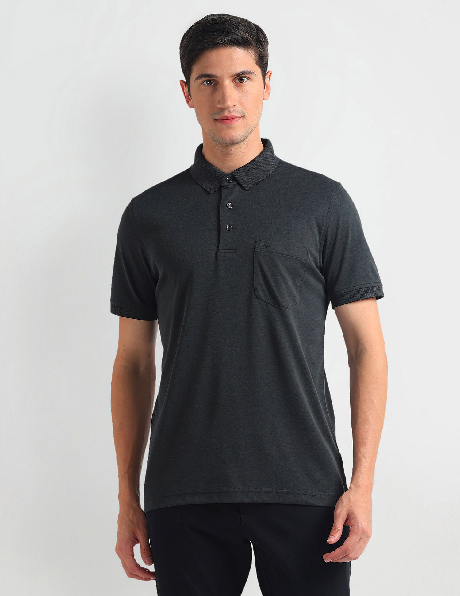 Arrow Solid Chest Pocket Polo Shirt