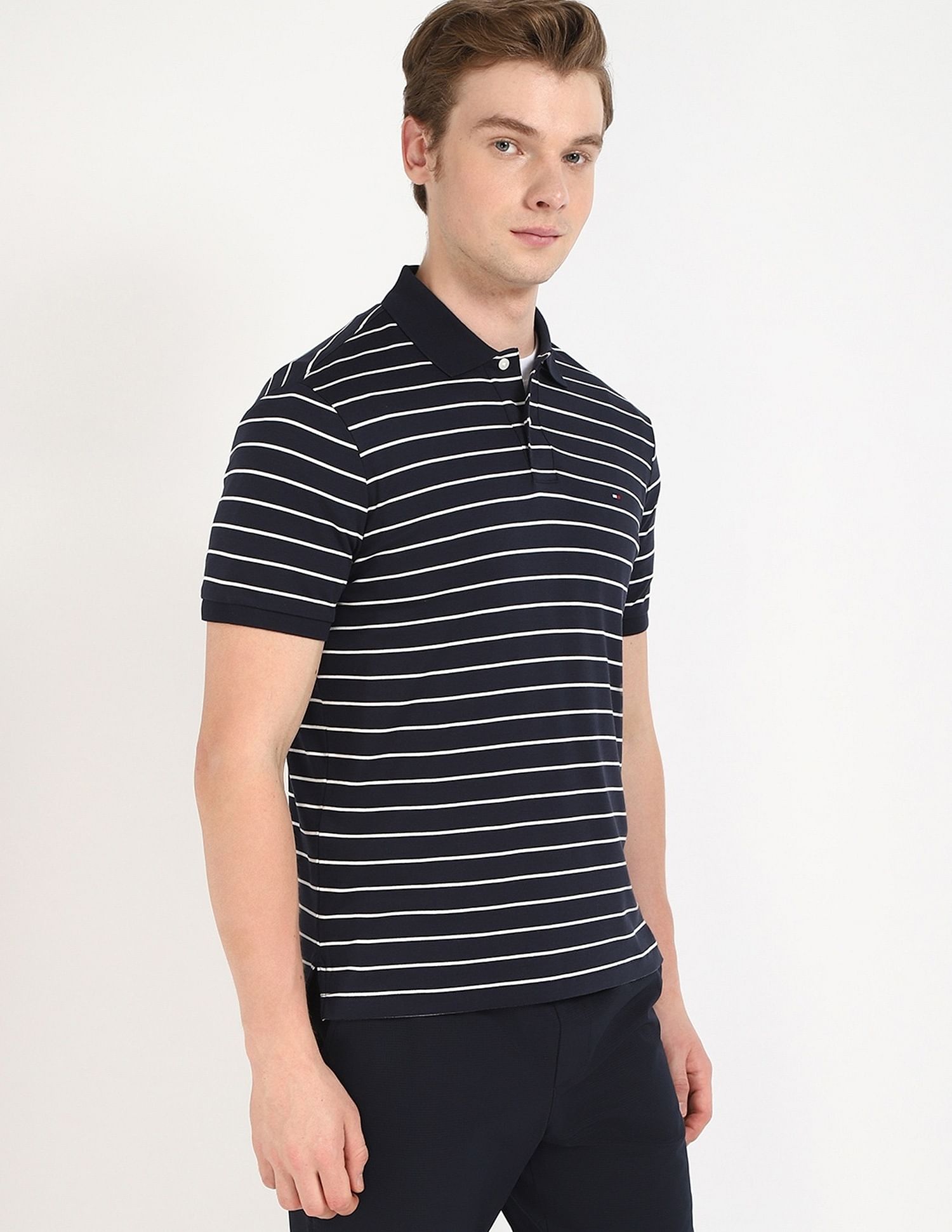 Tommy Hilfiger Striped Regular-Fit Cotton Polo Shirt
