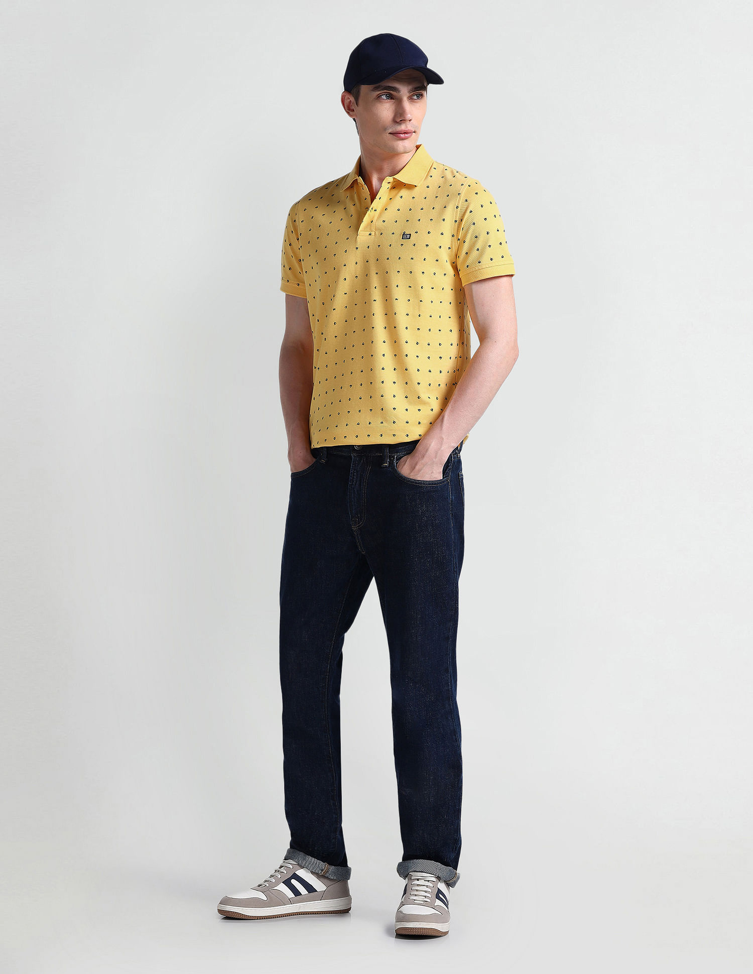 Arrow Sports Geometric Print Regular Polo Shirt