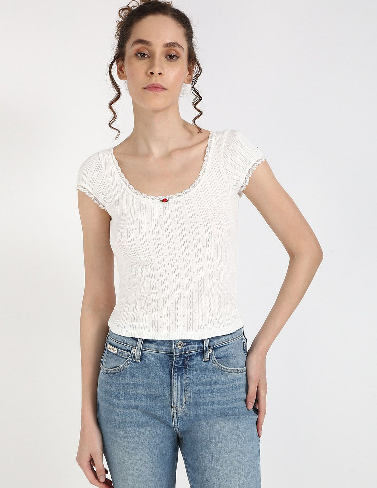 Tommy Hilfiger Slim-Fit Cotton Round Neck Top
