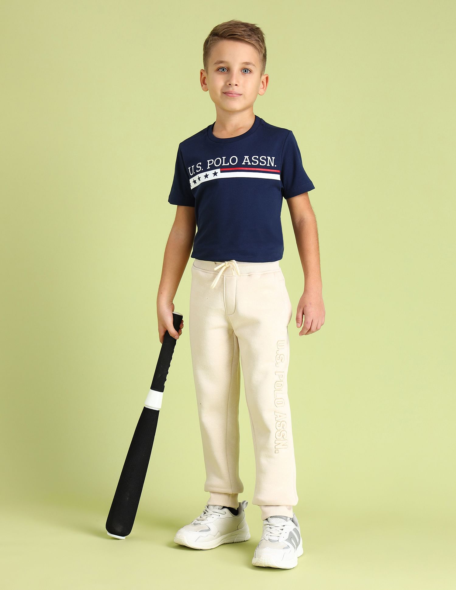 U.S. Polo Assn. Kids Boys Brand Embroidered Regular Fit Joggers