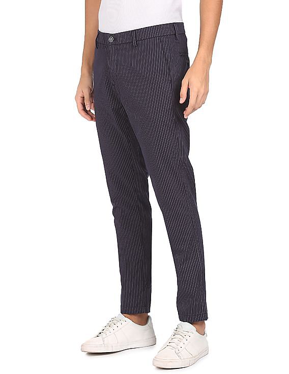 Tailored Turn-Up Trousers, Grey Pinstripe – SourceUnknown