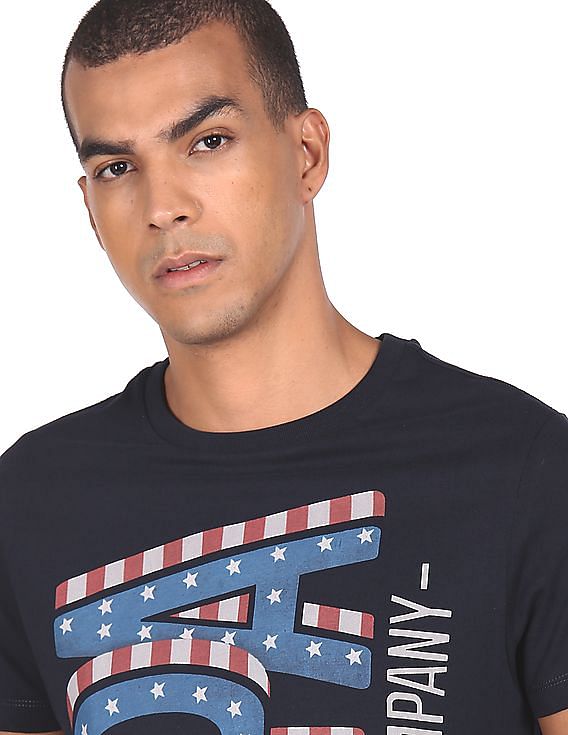 U.S. Polo Assn. Denim Co. Ribbed Neck Brand Print T-Shirt