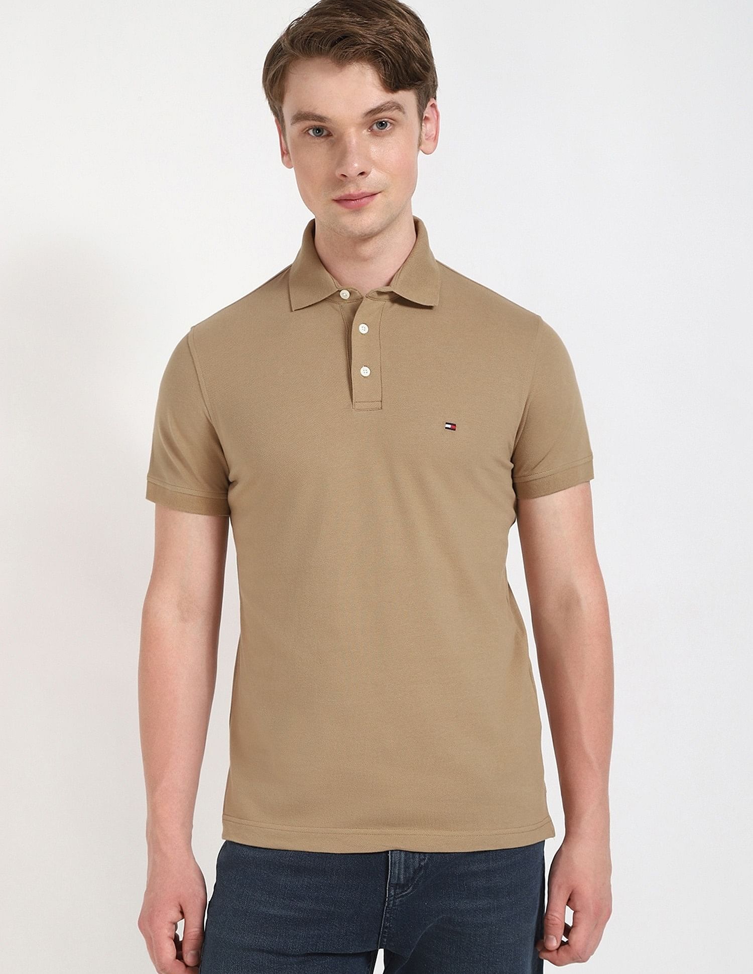 Tommy Hilfiger Solid Slim-Fit Cotton Polo Shirt