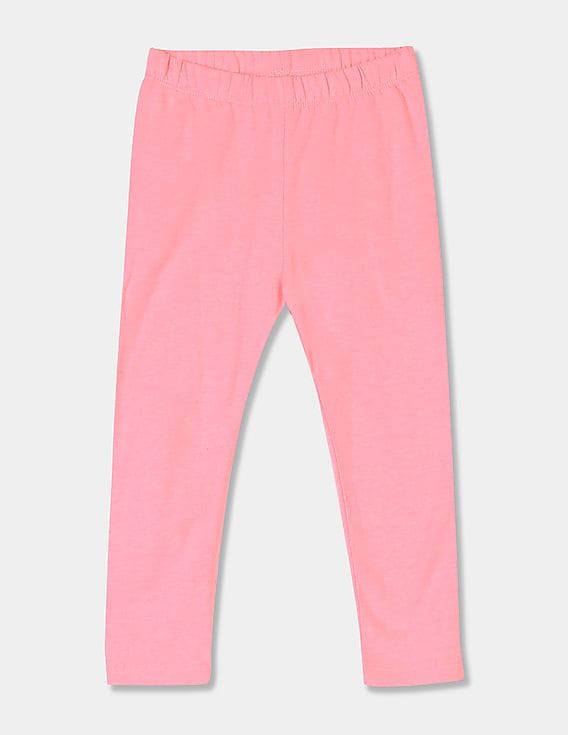 Buy GAP Girls Pink Elasticized Waist Solid Leggings