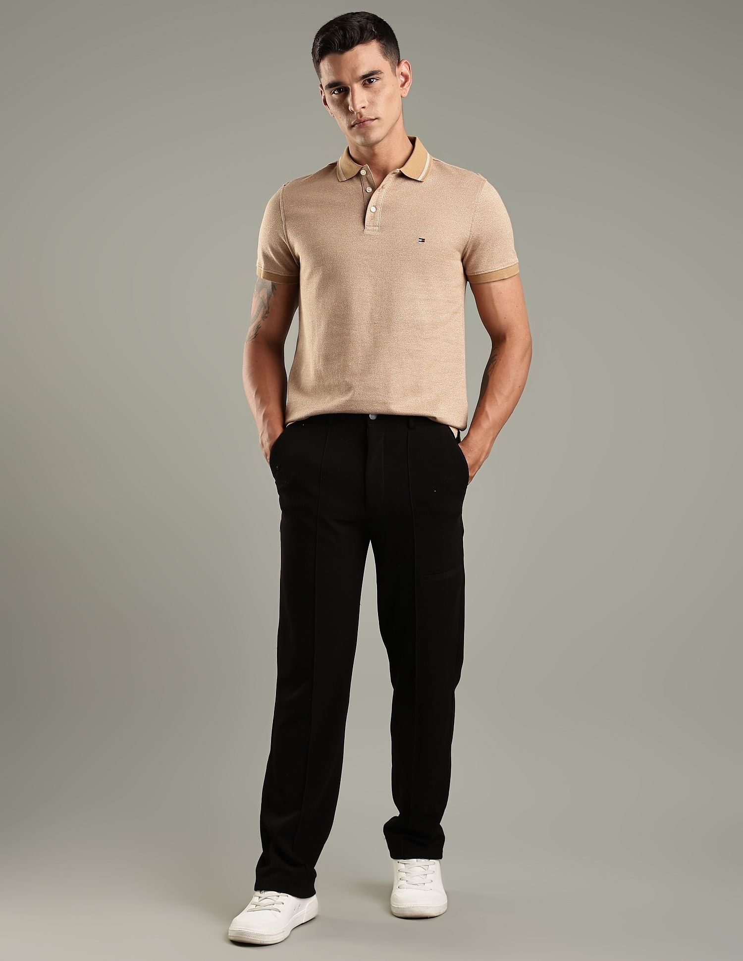Tommy Hilfiger Solid Regular-Fit Cotton Polo Shirt