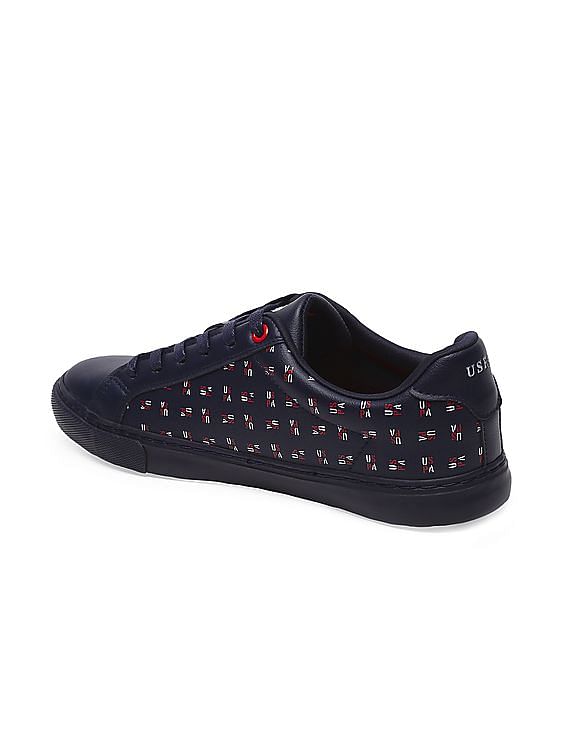 U.S. Polo Assn. Men Brand Print Lace Up Angus Sneakers