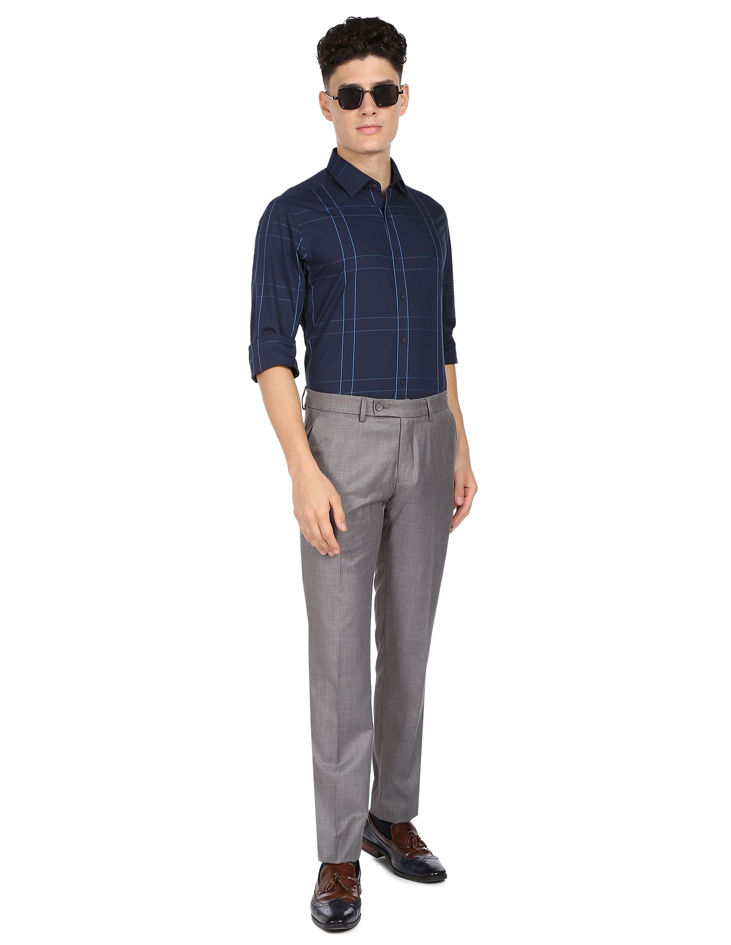Arrow Outline Check Manhattan Slim Fit Shirt