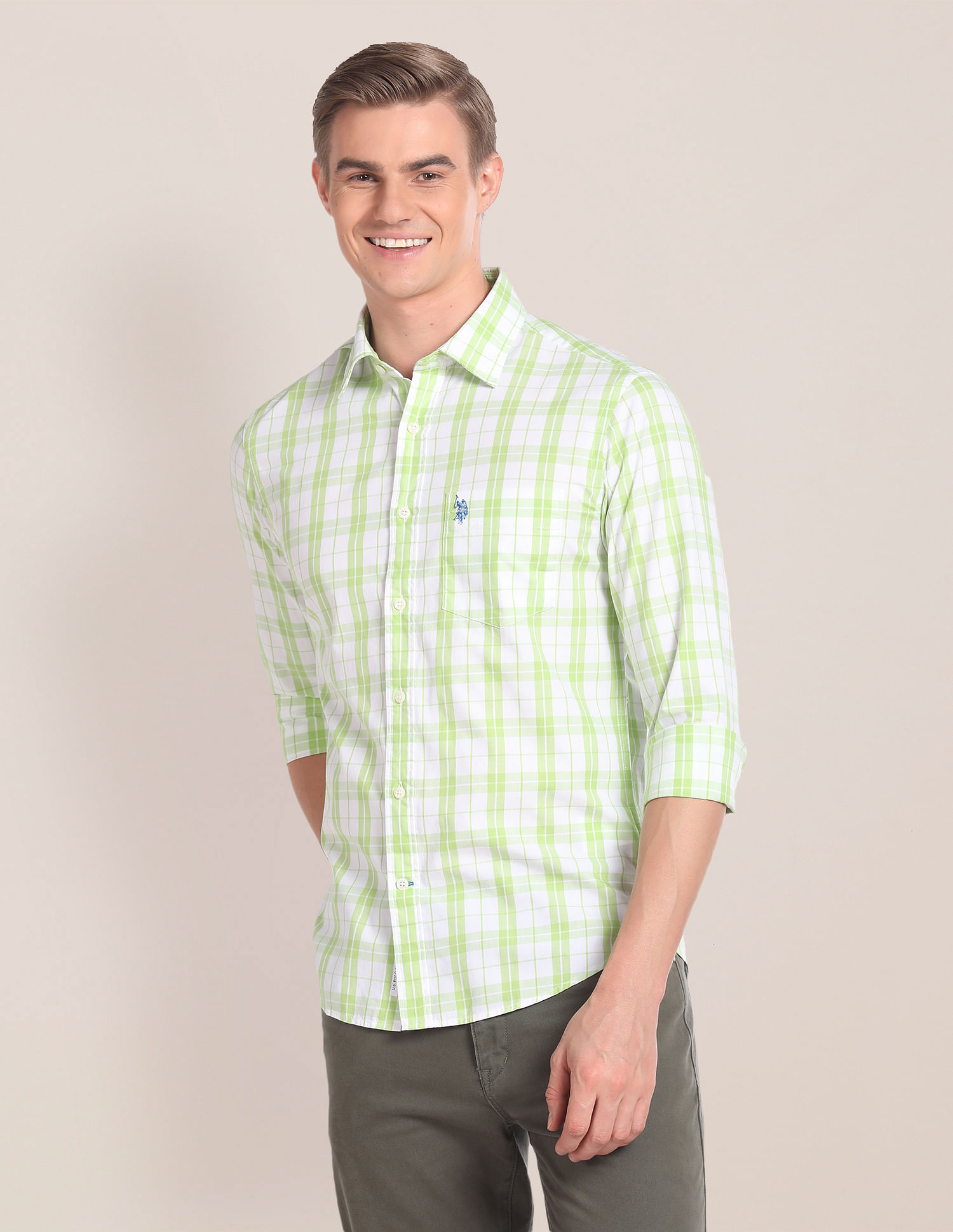 Buy U.S. Polo Assn. Plaid Check Cotton Casual Shirt NNNOW