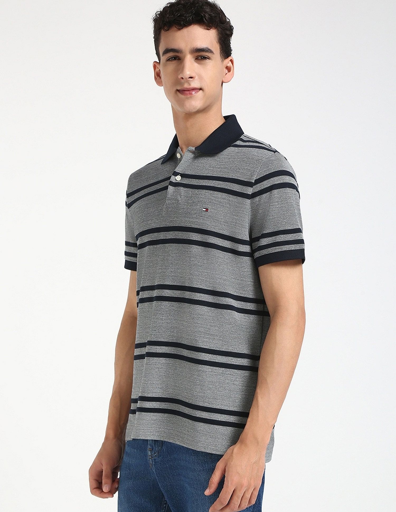 Tommy Hilfiger Striped Regular-Fit Cotton Polo Shirt