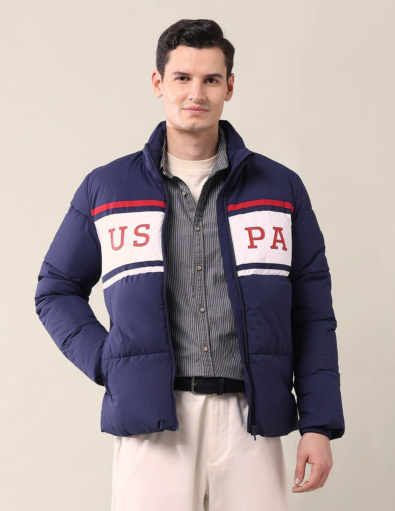 U.S. Polo Assn. Colourblocked Puffer Jacket