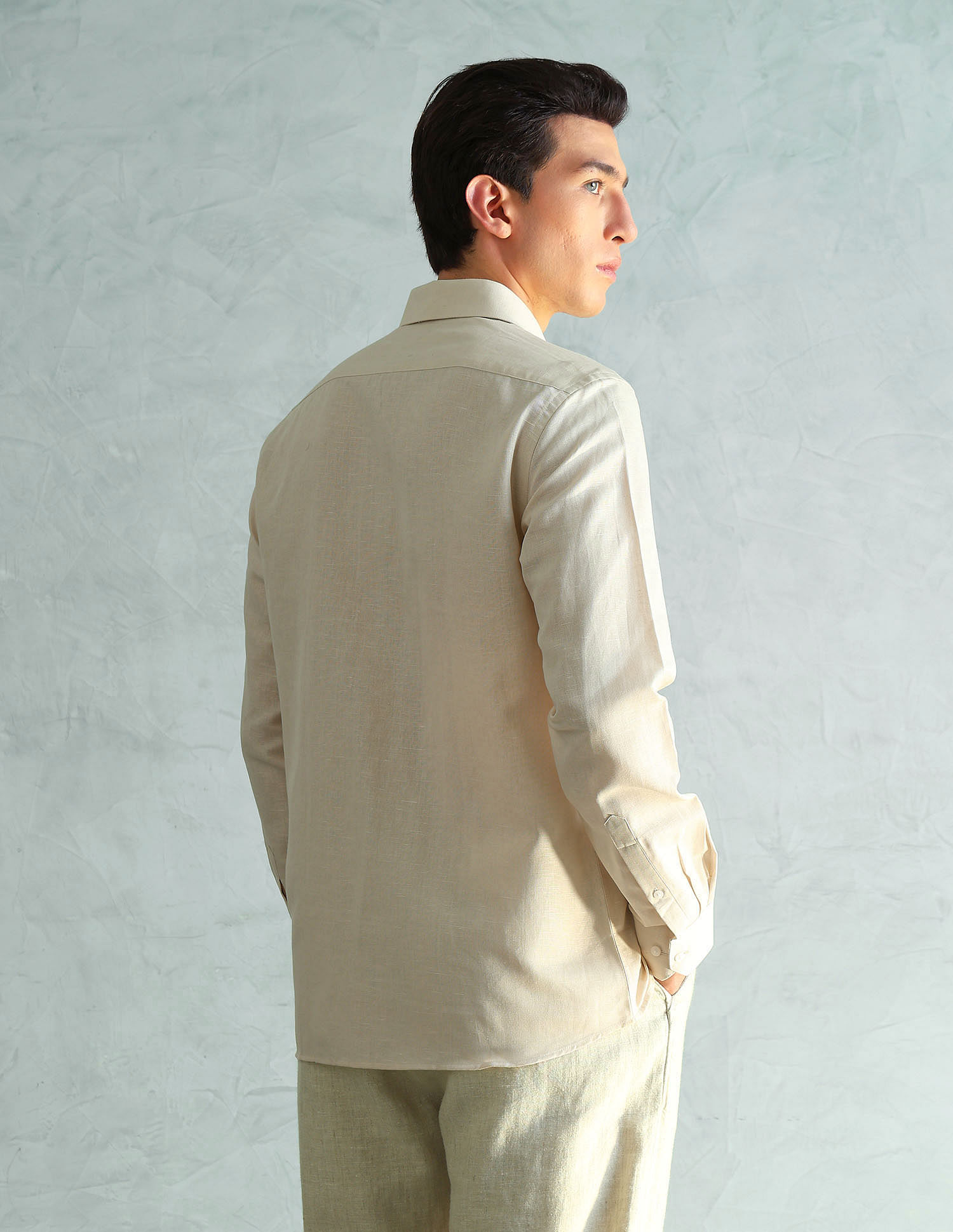Arrow Cotton Linen Slim Fit Shirt