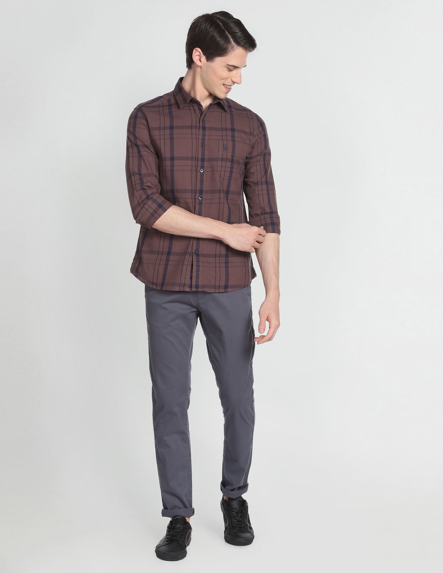 U.S. Polo Assn. Denim Co. Tartan Check Cotton Twill Casual Shirt