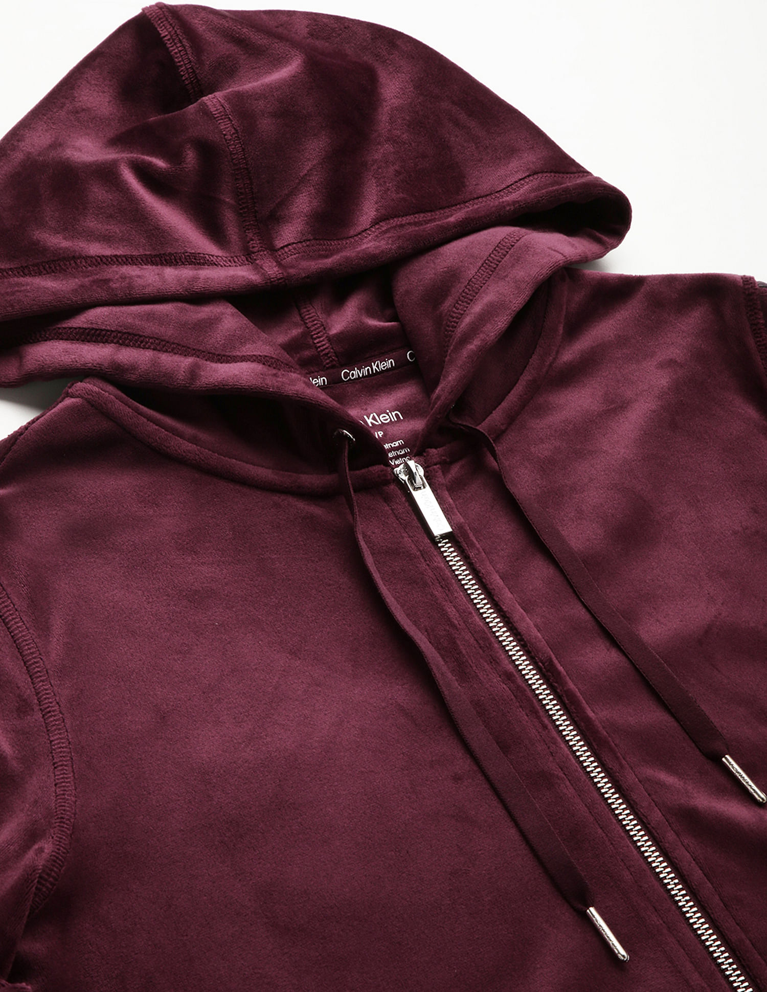 Calvin Klein Brand Tape Solid Hooded Sweatshirt
