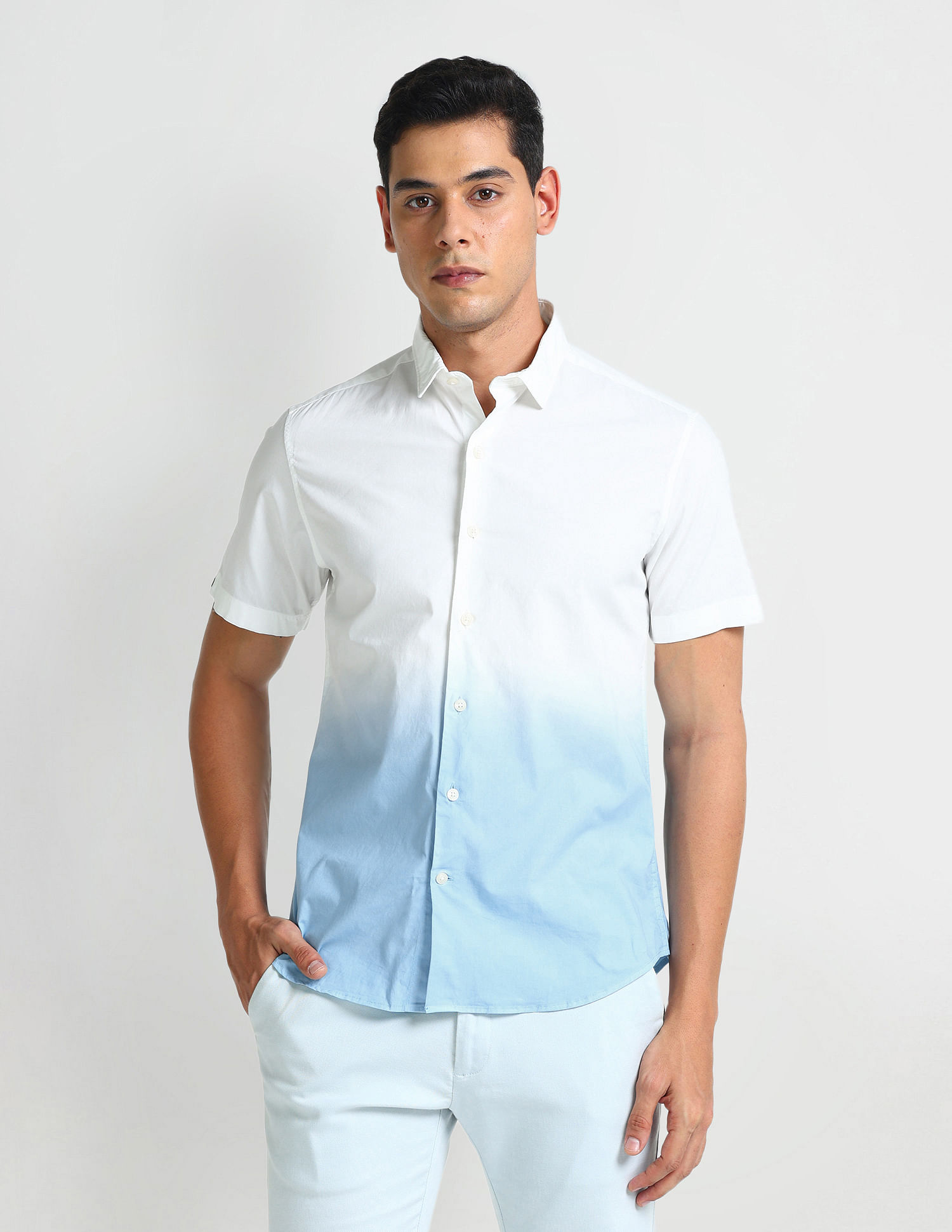 Arrow Sports Pure Cotton Ombre Shirt