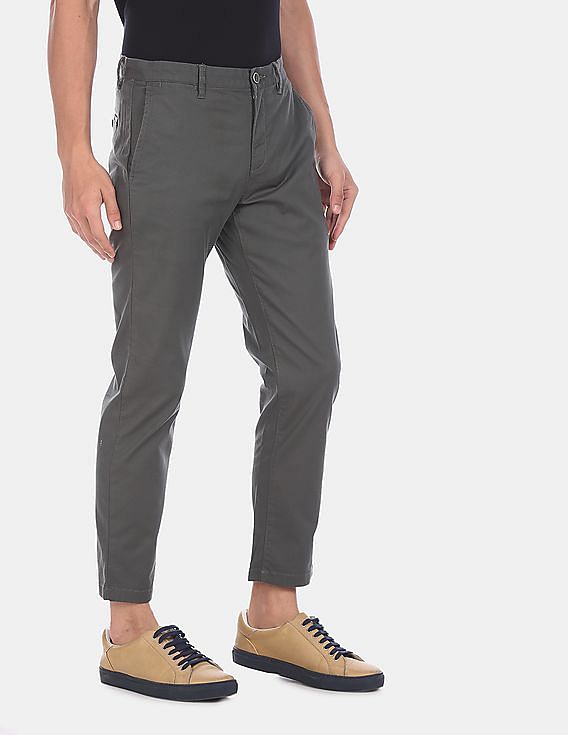 Buy Peter England Brown Skinny Fit Flat Front Trousers for Men's Online @  Tata CLiQ