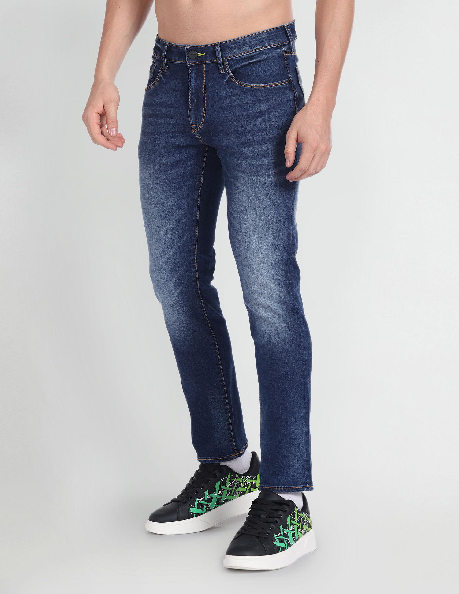 Flying Machine Michael Slim Tapered Stone Wash Jeans