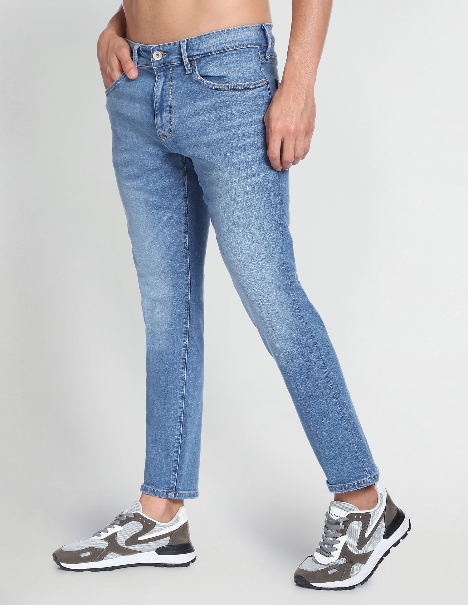 Flying Machine Whiskered Slim Tapered Fit Jeans