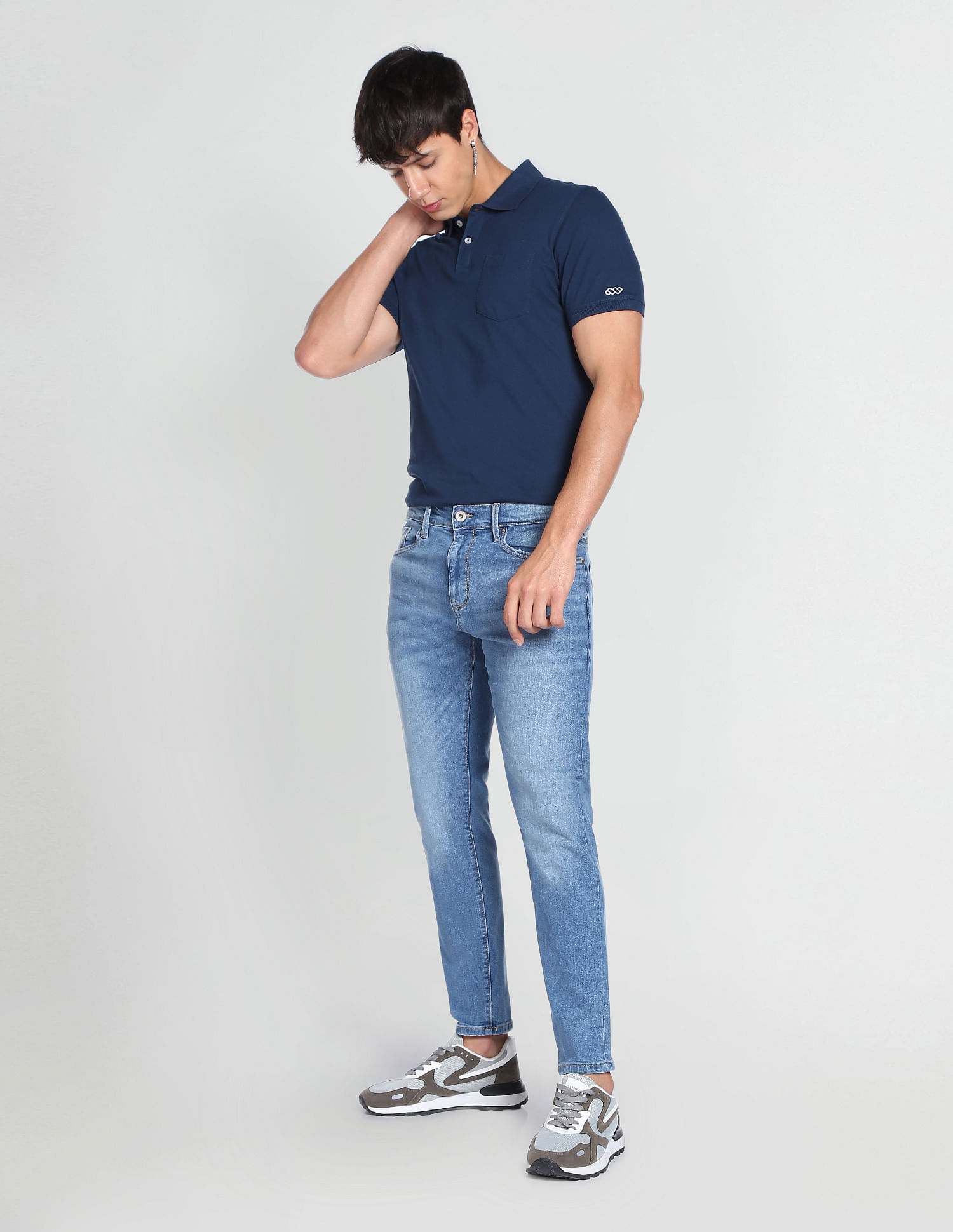 Flying Machine Whiskered Slim Tapered Fit Jeans