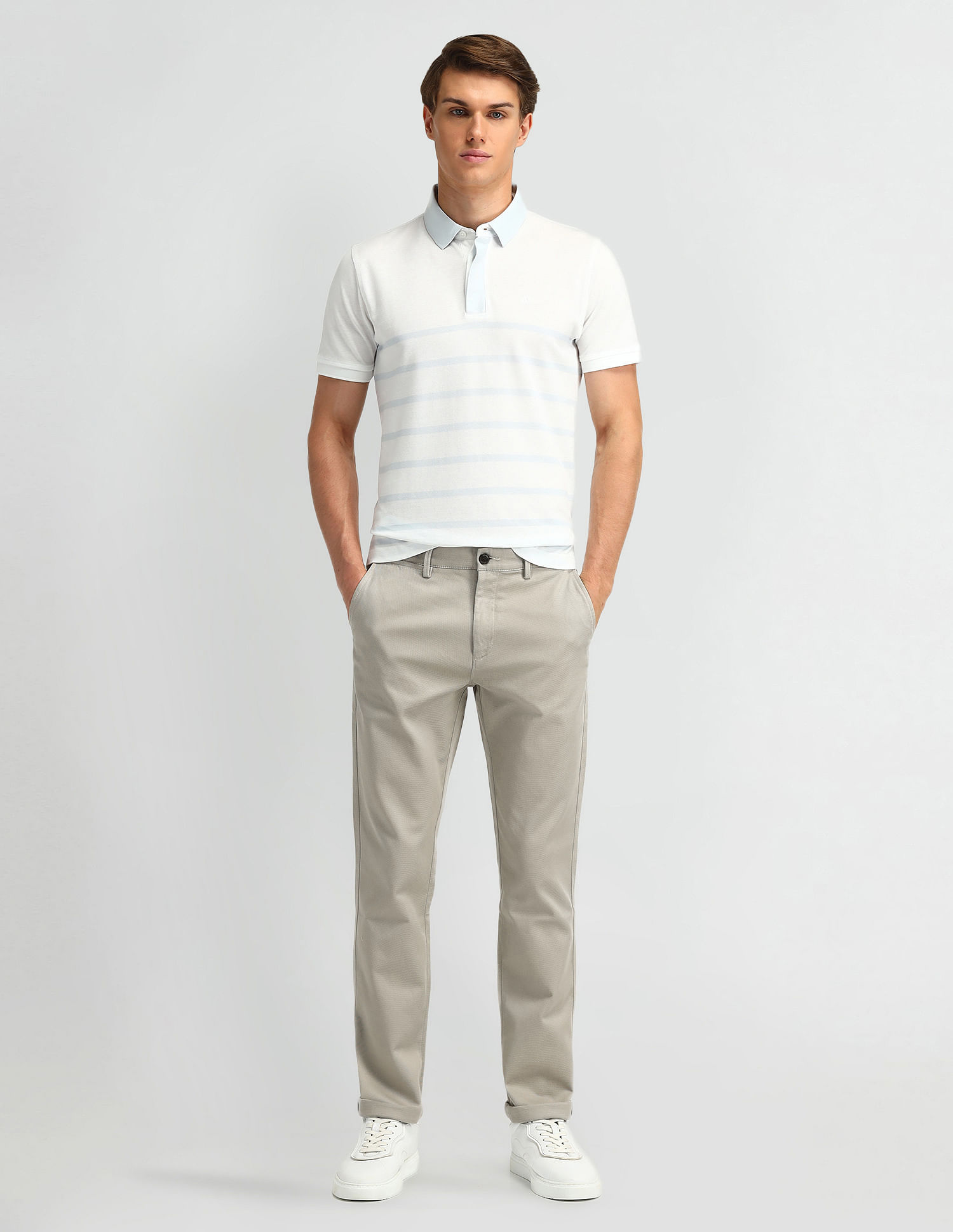 Arrow Sport Slim Fit Solid Trousers
