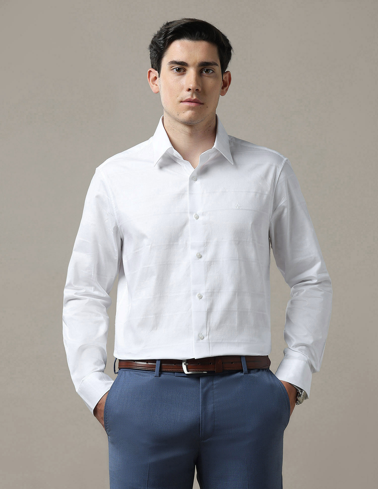 Arrow Horizontal Striped Tailored Fit 1851 Shirt