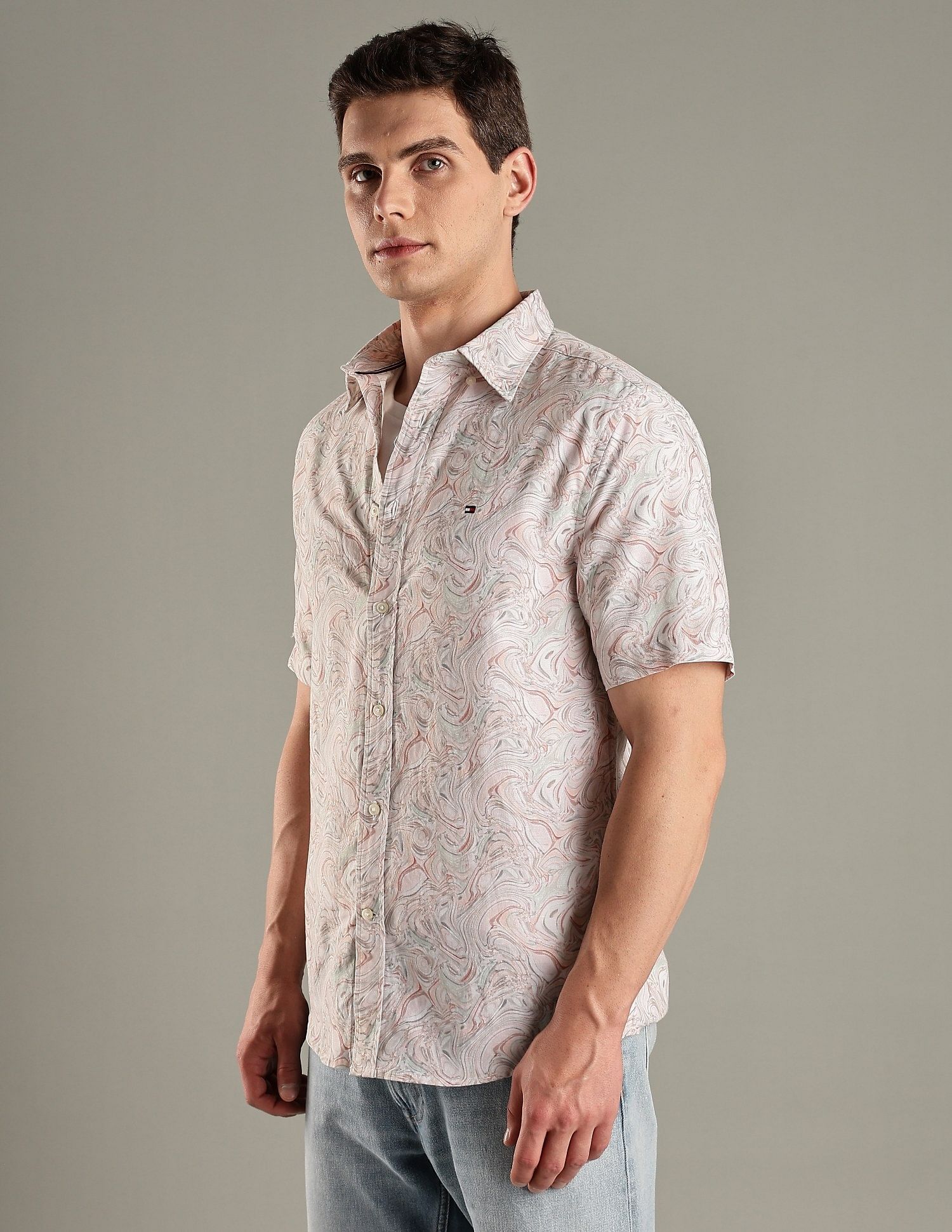 Tommy Hilfiger Printed Regular-Fit Cotton Woven Shirt