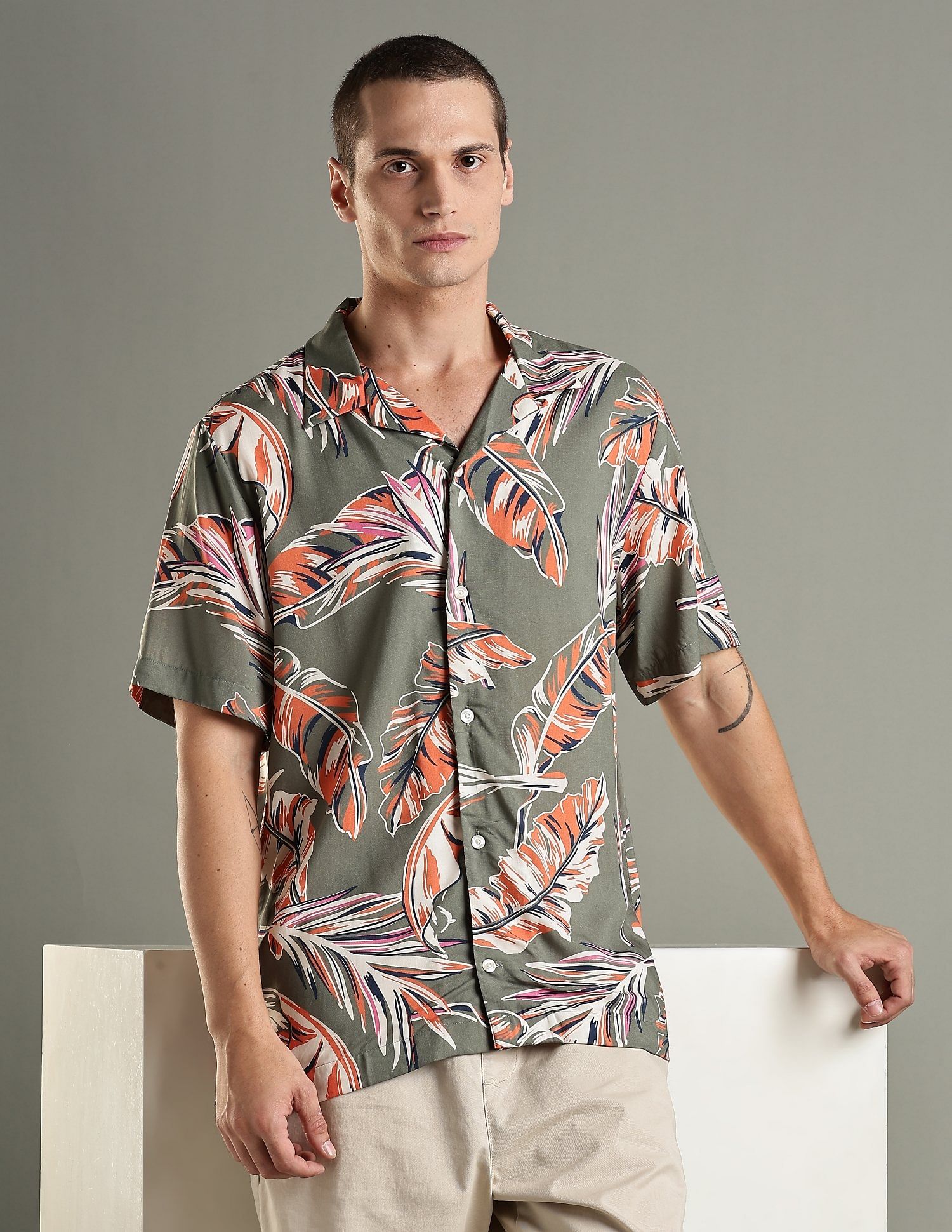 Tommy Hilfiger Printed Regular Fit Viscose Shirt