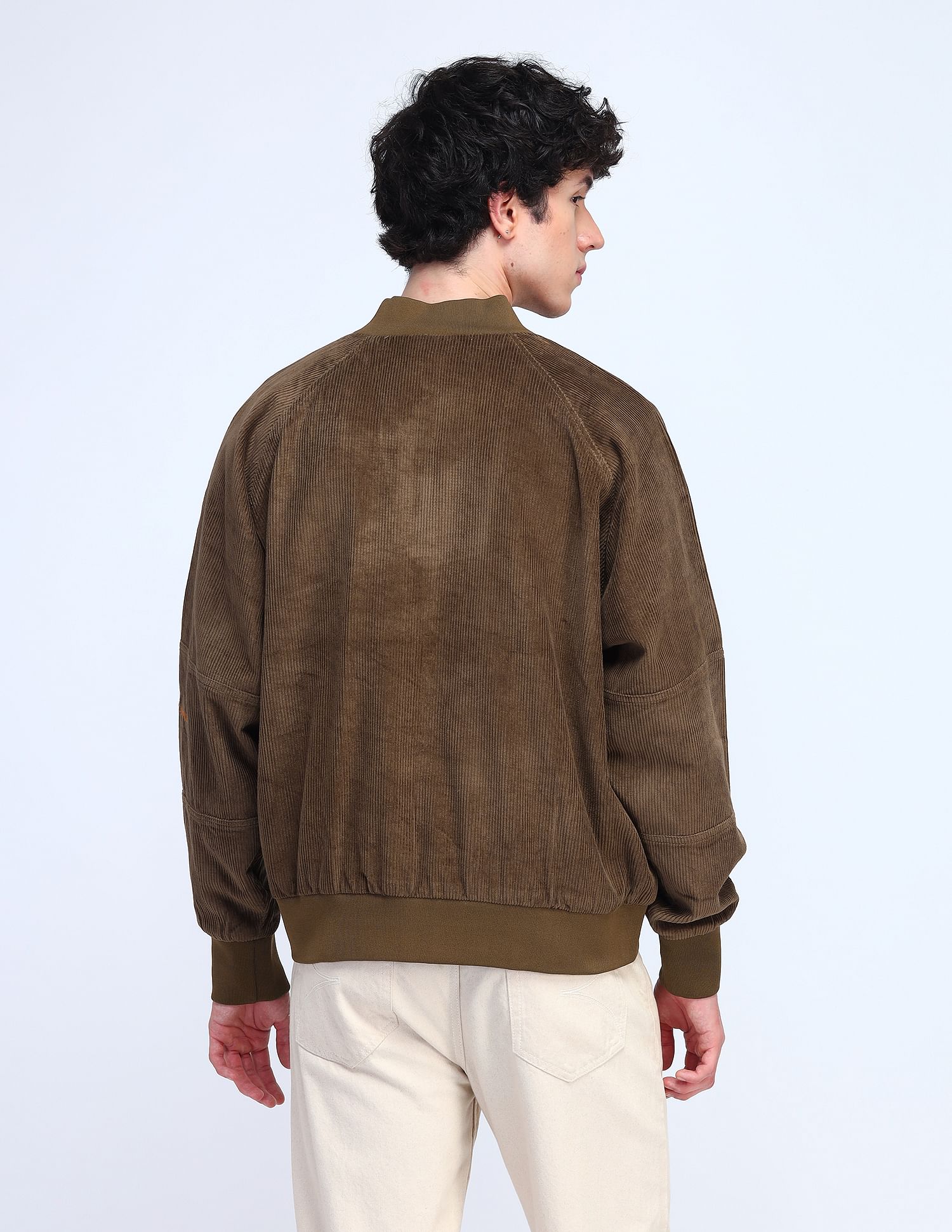 Flying Machine Relaxed Fit Suede Bomber Jacket