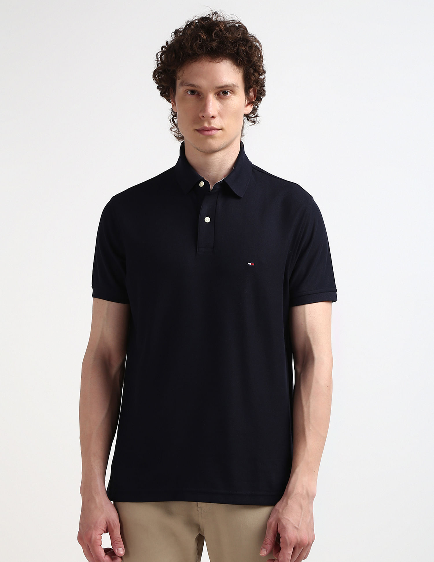 Tommy Hilfiger Solid Cotton Polo Shirt