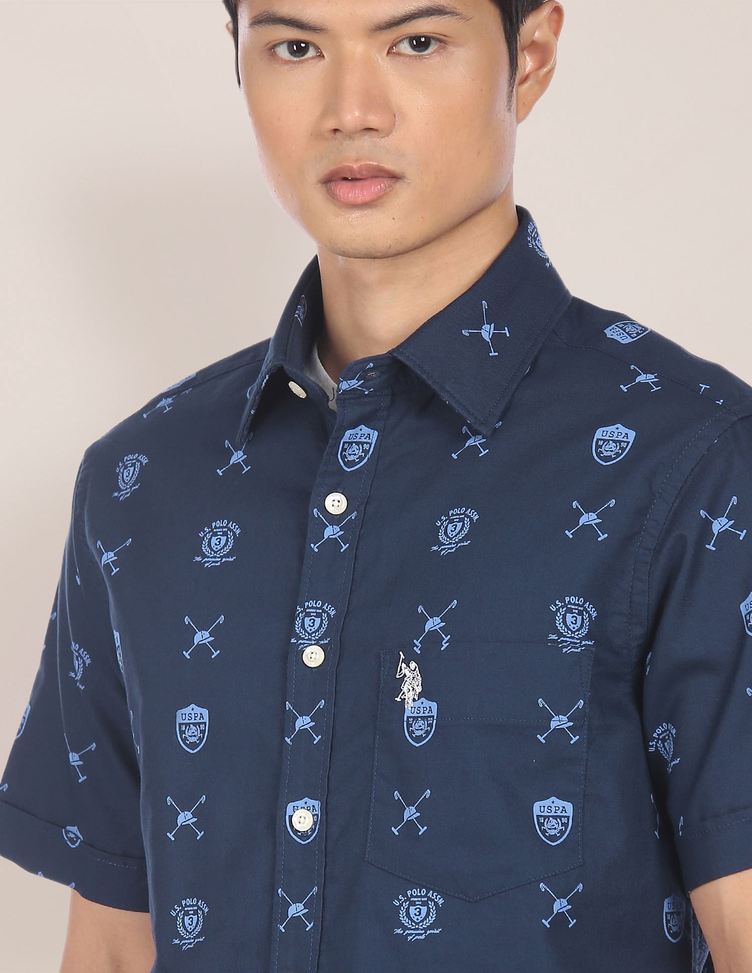U.S. Polo Assn. Spread Collar Printed Casual Shirt